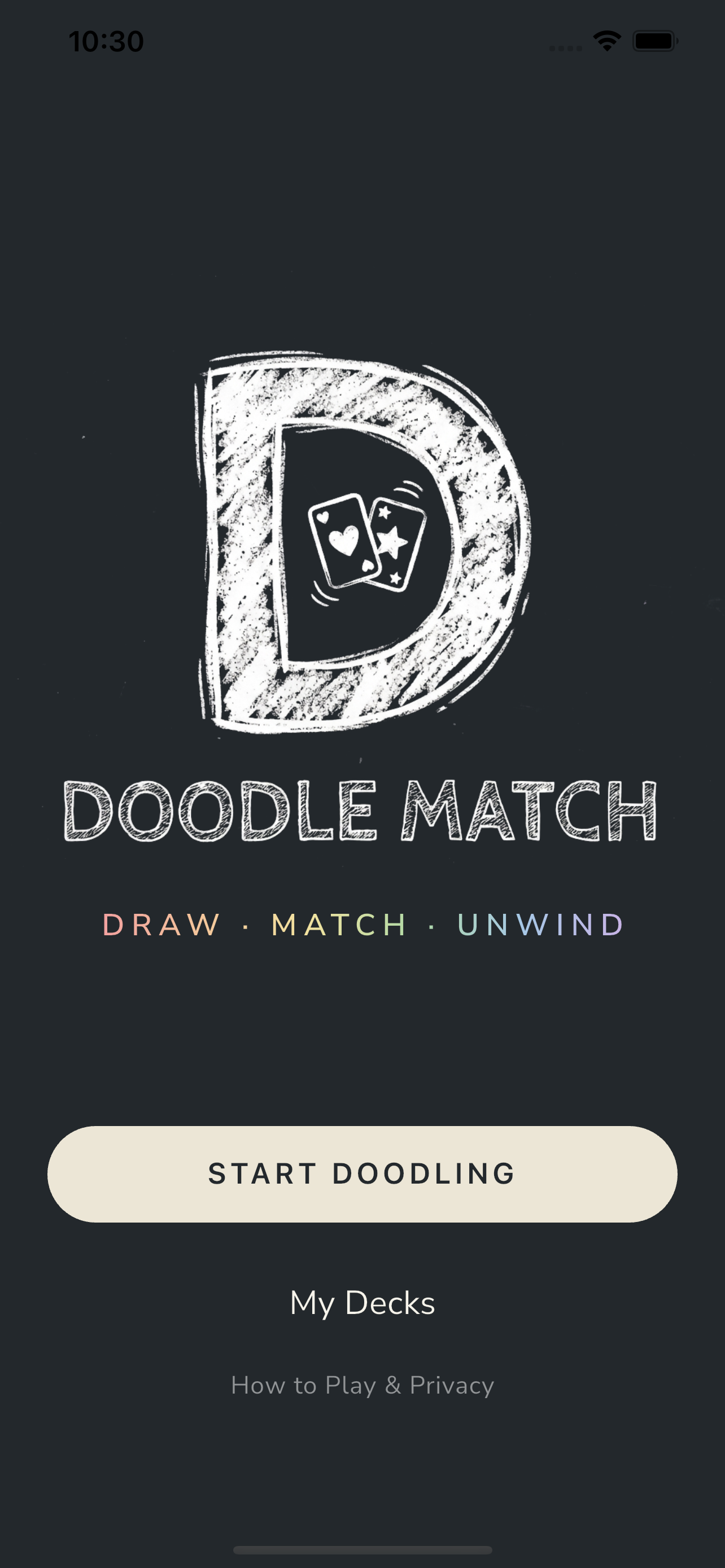 Doodle Match home screen