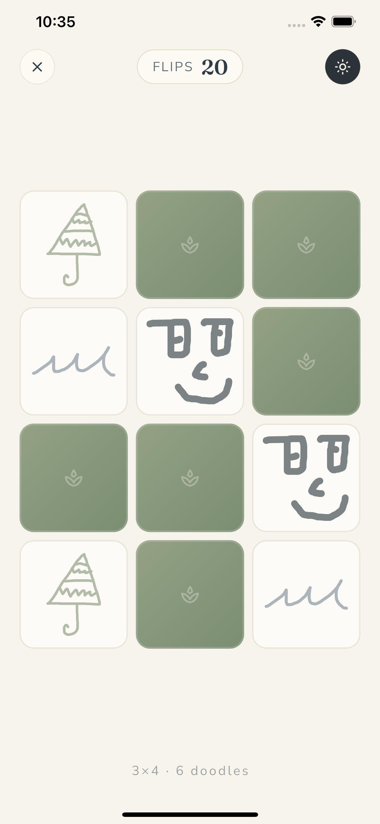 Playing the memory match game